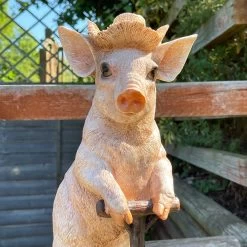 Darthome Limited Pig With Spade Garden Sculpture -Décor Dreams Shop IMG E5734 edited8