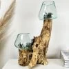 Darthome Limited Tall Double Molten 11cm Bowls Teak Root Stand -Décor Dreams Shop IMG E6112