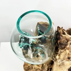 Darthome Limited Tall Double Molten 11cm Bowls Teak Root Stand -Décor Dreams Shop IMG E6117