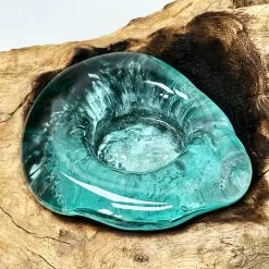 Darthome Limited Molten Glass 4 Candle Holder On Teak Root Stand -Décor Dreams Shop IMG E6128