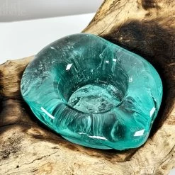 Darthome Limited Molten Glass 4 Candle Holder On Teak Root Stand -Décor Dreams Shop IMG E6131