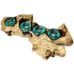 Darthome Limited Molten Glass 4 Candle Holder On Teak Root Stand -Décor Dreams Shop IMG E6133copy