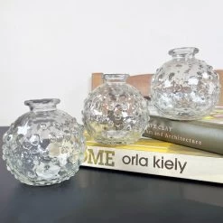 Darthome Limited Set Of 3 Clear Glass Bobble Vases