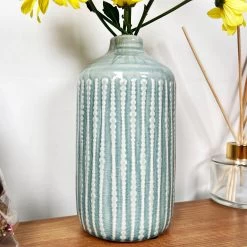 Darthome Limited Glazed Ceramic Indented Bottle Vase