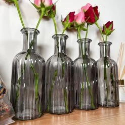 Darthome Limited Set Of 4 Smoky Grey Bottle Vases -Décor Dreams Shop IMG E6195