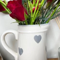 Darthome Limited Faded Grey Love Heart Jug Vase -Décor Dreams Shop IMG E6210