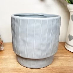 Darthome Limited Striped Pastel Grey Pot Cover -Décor Dreams Shop IMG E6214