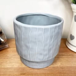 Darthome Limited Striped Pastel Grey Pot Cover