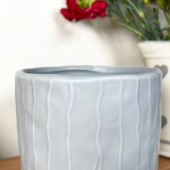 Darthome Limited Striped Pastel Grey Pot Cover -Décor Dreams Shop IMG E6219