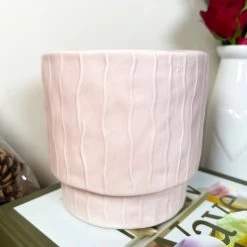Darthome Limited Striped Pastel Pink Pot Cover -Décor Dreams Shop IMG E6232
