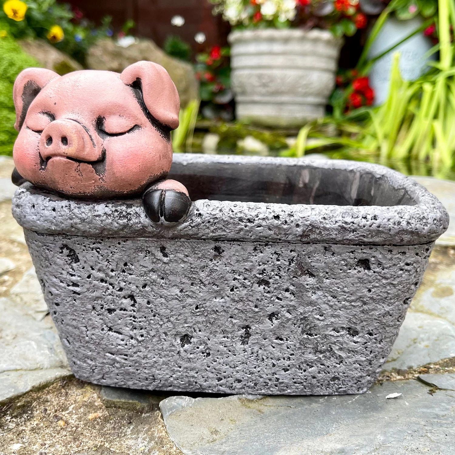 Darthome Limited Cement Pig In Trough Planter 3 Darthome Limited Cement Pig In Trough Planter