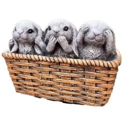 Darthome Limited Cement Three Wise Rabbits In Basket Planter -Décor Dreams Shop IMG E6356 edited58copy