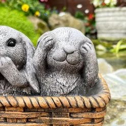 Darthome Limited Cement Three Wise Rabbits In Basket Planter -Décor Dreams Shop IMG E6362 edited64