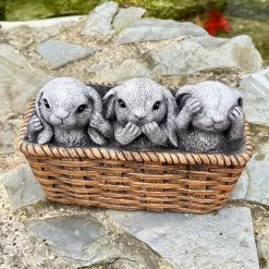 Darthome Limited Cement Three Wise Rabbits In Basket Planter -Décor Dreams Shop IMG E6363 edited65