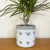 Darthome Limited White & Grey Cement Spotted Love Hearts Plant Pot 13cm