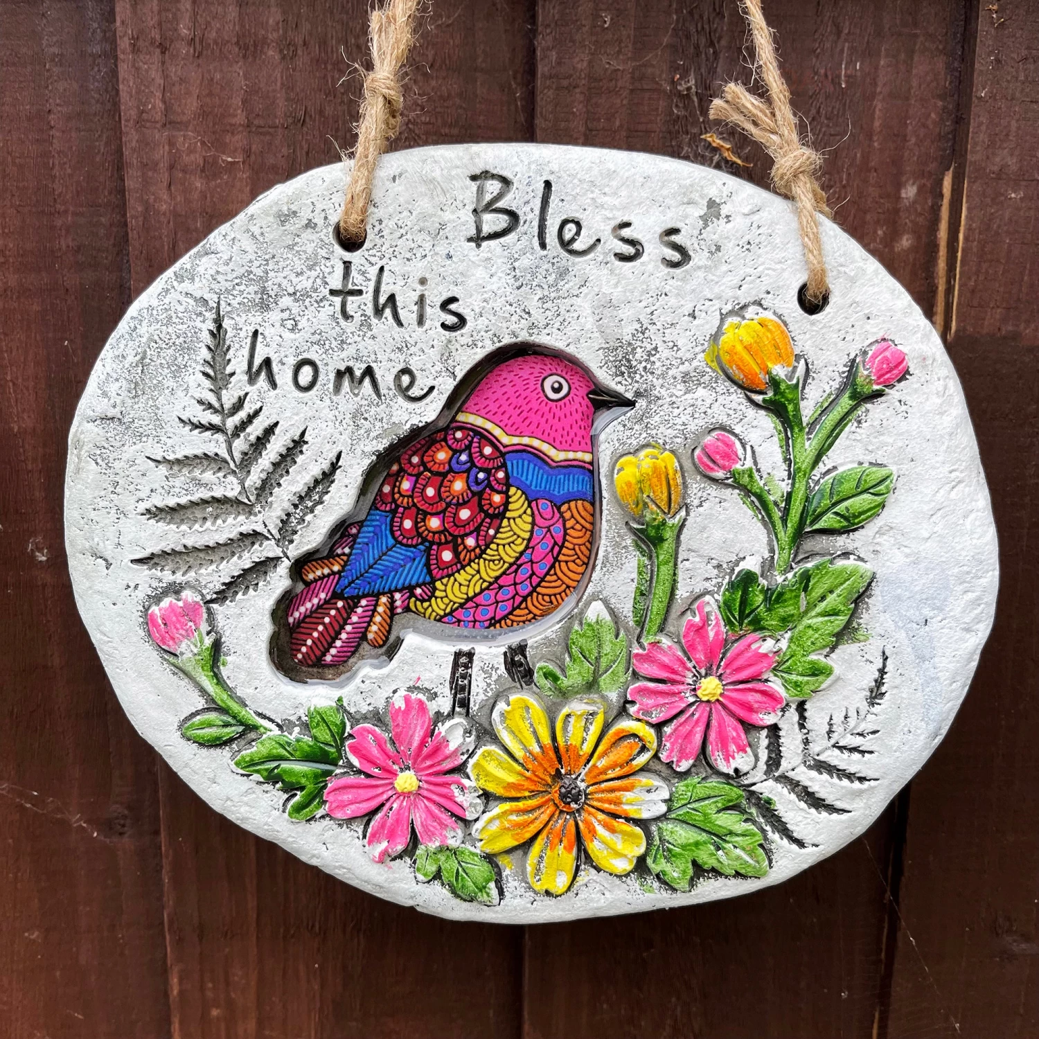 Darthome Limited Bless This Home Cement Hanging Plaque 4 Darthome Limited Bless This Home Cement Hanging Plaque - Image 2