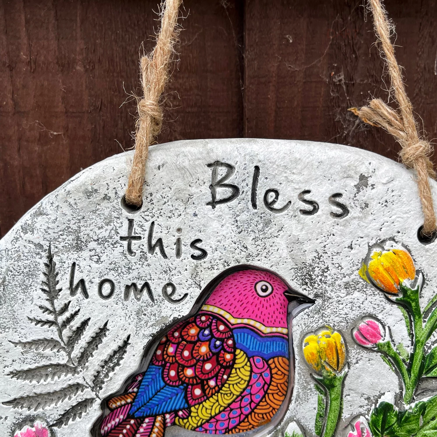 Darthome Limited Bless This Home Cement Hanging Plaque 5 Darthome Limited Bless This Home Cement Hanging Plaque - Image 3