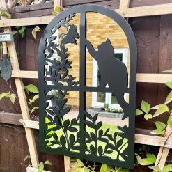 Darthome Limited Cat In Window Silhoeutte Garden Mirror