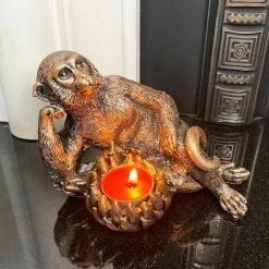 Darthome Limited Gold Lying Monkey Tealight Holder -Décor Dreams Shop IMG E6609