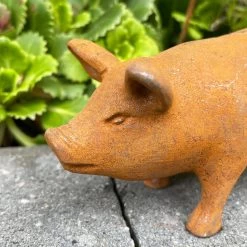 Darthome Limited Rust Cast Iron Pig Garden Statue 16cm -Décor Dreams Shop IMG E6614 edited298