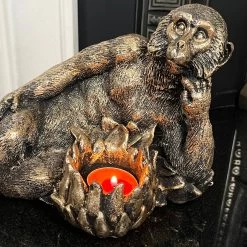 Darthome Limited Gold Lying Monkey Tealight Holder -Décor Dreams Shop IMG E6666
