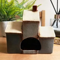 Darthome Limited Ceramic Navy Blue 3 Houses Tea Light Holder -Décor Dreams Shop IMG E6720