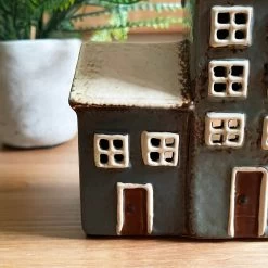 Darthome Limited Ceramic Navy Blue 3 Houses Tea Light Holder -Décor Dreams Shop IMG E6727