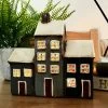 Darthome Limited Ceramic Navy Blue 3 Houses Tea Light Holder -Décor Dreams Shop IMG E6731