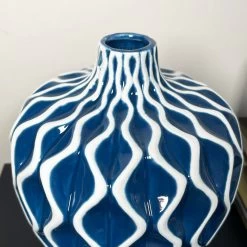 Darthome Limited Blue Wave Pattern Serenity Vase -Décor Dreams Shop IMG E7065