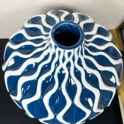 Darthome Limited Blue Wave Pattern Serenity Vase -Décor Dreams Shop IMG E7066