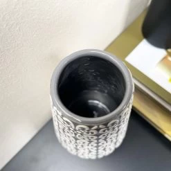 Darthome Limited Grey Embossed Oval Serenity Vase -Décor Dreams Shop IMG E7078