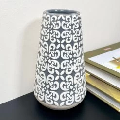 Darthome Limited Grey Embossed Oval Serenity Vase -Décor Dreams Shop IMG E7080