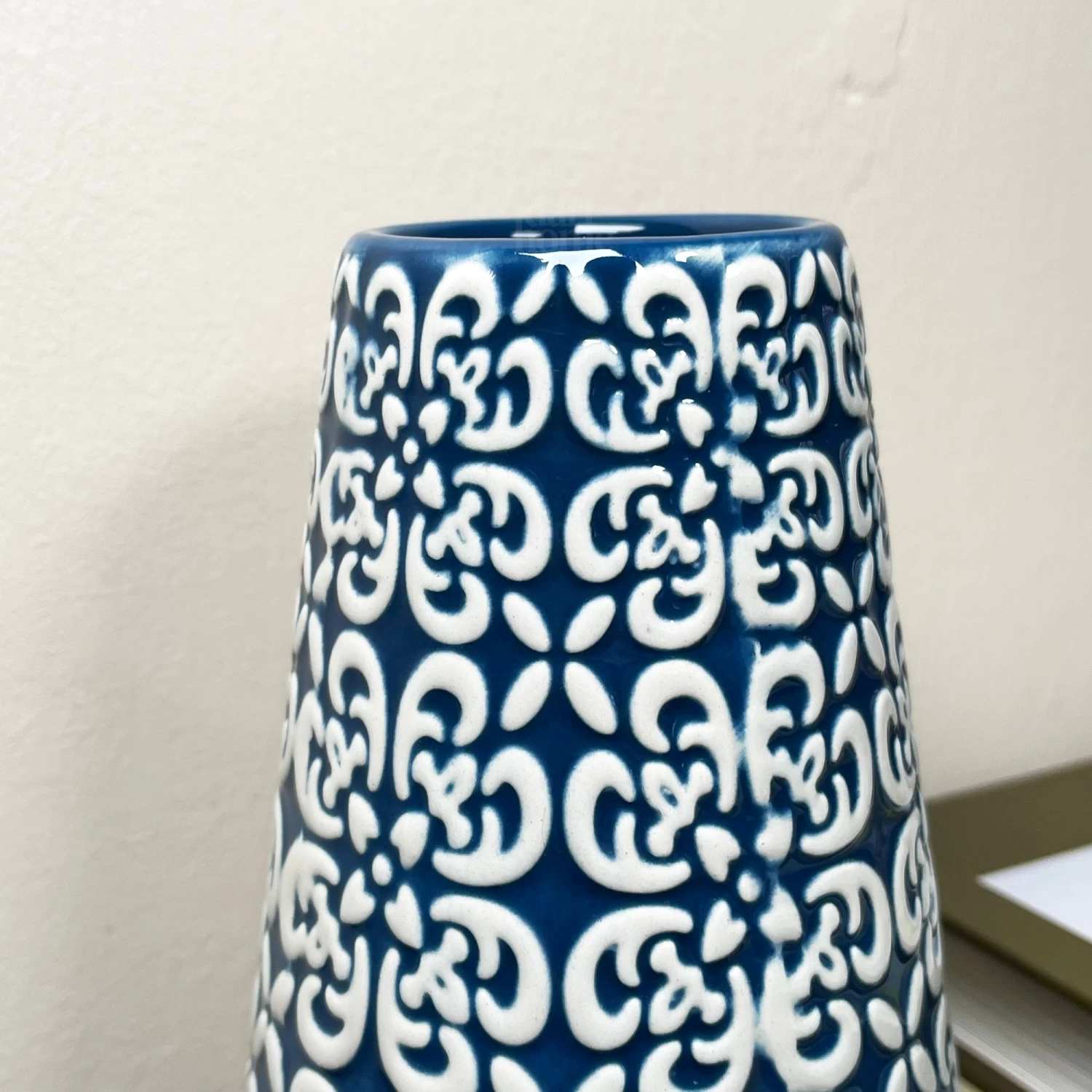 Darthome Limited Blue Embossed Oval Serenity Vase 5 Darthome Limited Blue Embossed Oval Serenity Vase - Image 3