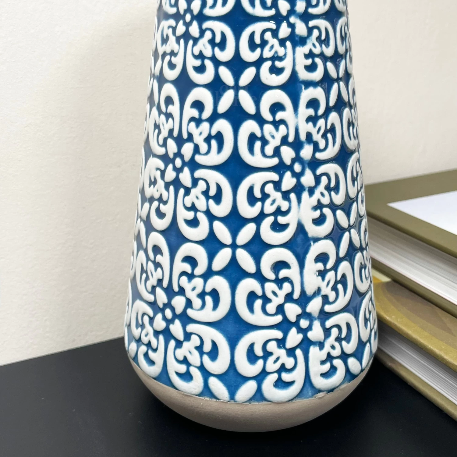 Darthome Limited Blue Embossed Oval Serenity Vase 6 Darthome Limited Blue Embossed Oval Serenity Vase - Image 4