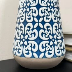 Darthome Limited Blue Embossed Oval Serenity Vase 12 Darthome Limited Blue Embossed Oval Serenity Vase -Décor Dreams Shop IMG E7090