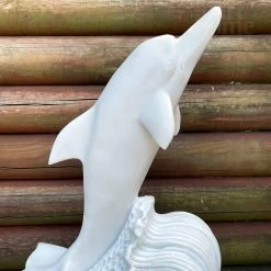 Darthome Limited White Dolphin Garden Ornament - Marble Resin -Décor Dreams Shop IMG E7279 editedBE