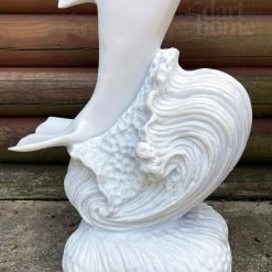 Darthome Limited White Dolphin Garden Ornament - Marble Resin -Décor Dreams Shop IMG E7280 editedBF