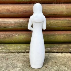 Darthome Limited Woman With Red Rose Garden Ornament - White Marble Resin -Décor Dreams Shop IMG E7301 editedBP