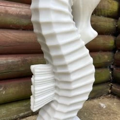 Darthome Limited White Seahorse Garden Ornament - Marble Resin -Décor Dreams Shop IMG E7309 editedBX