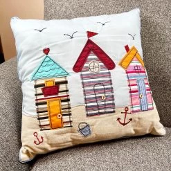 Darthome Limited Handmade Coloured Square Beach Hut Cushion 40x40cm