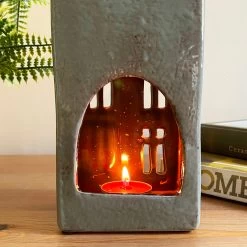 Darthome Limited Tall Ceramic Grey House Tea Light Holder -Décor Dreams Shop IMG E7643