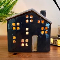 Darthome Limited Blue Ceramic Town House Candle Holder