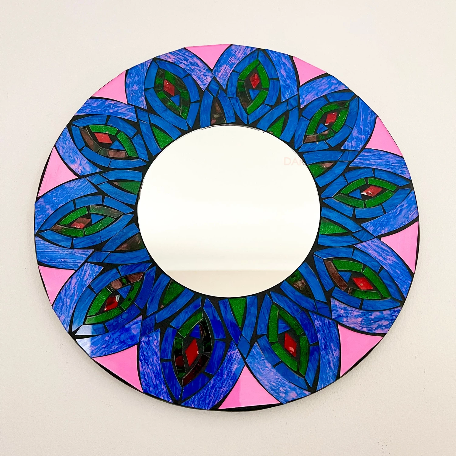 Darthome Limited Peacock Feather Mosaic Wall Mirror 30cm 4 Darthome Limited Peacock Feather Mosaic Wall Mirror 30cm - Image 2