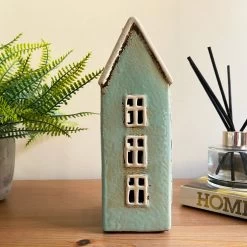 Darthome Limited Tall Blue House Tea Light Holder 19 Darthome Limited Tall Blue House Tea Light Holder -Décor Dreams Shop IMG E7739