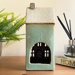 Darthome Limited Tall Blue House Tea Light Holder 24 Darthome Limited Tall Blue House Tea Light Holder -Décor Dreams Shop IMG E7745