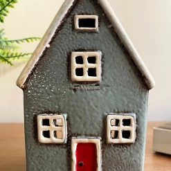Darthome Limited Ceramic Grey Cottage House Tealight Holder -Décor Dreams Shop IMG E7759