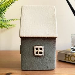 Darthome Limited Ceramic Grey Cottage House Tealight Holder -Décor Dreams Shop IMG E7764