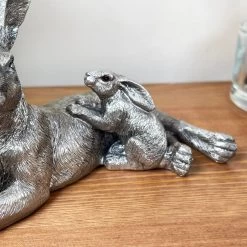 Darthome Limited Silver March Hare & Baby Ornament -Décor Dreams Shop IMG E7820