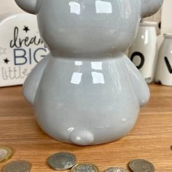 Darthome Limited Ceramic Teddy Bear Moneybox - Light Grey -Décor Dreams Shop IMG E7871 editedBH