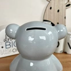 Darthome Limited Ceramic Teddy Bear Moneybox - Light Grey -Décor Dreams Shop IMG E7872 editedBI